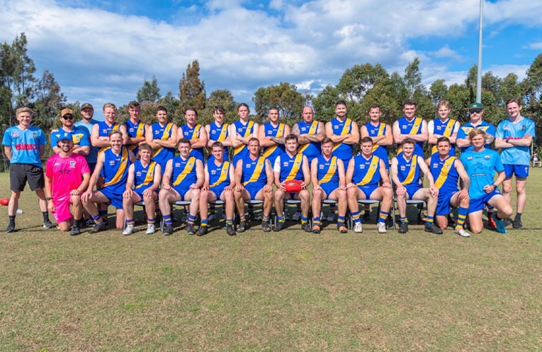 Nelson Bay Marlins skittle Blues in AFL Men’s Black Diamond Cup