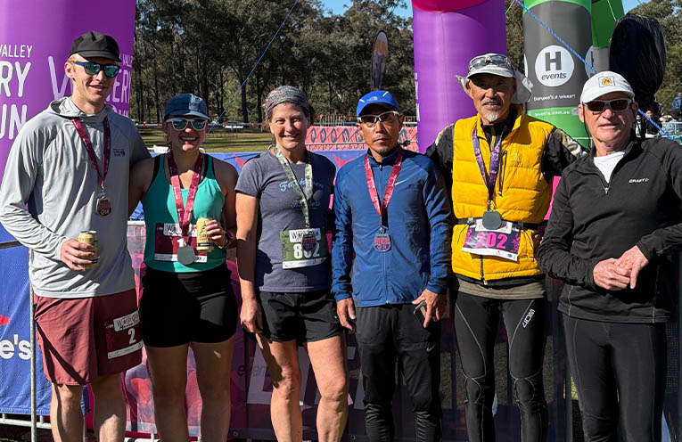 US and Japanese runners in Sister Cities Hunter Marathon