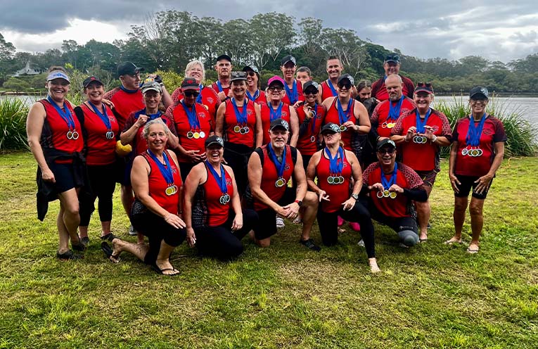 Gold medal wins for Port Stephens paddlers at Urunga regatta
