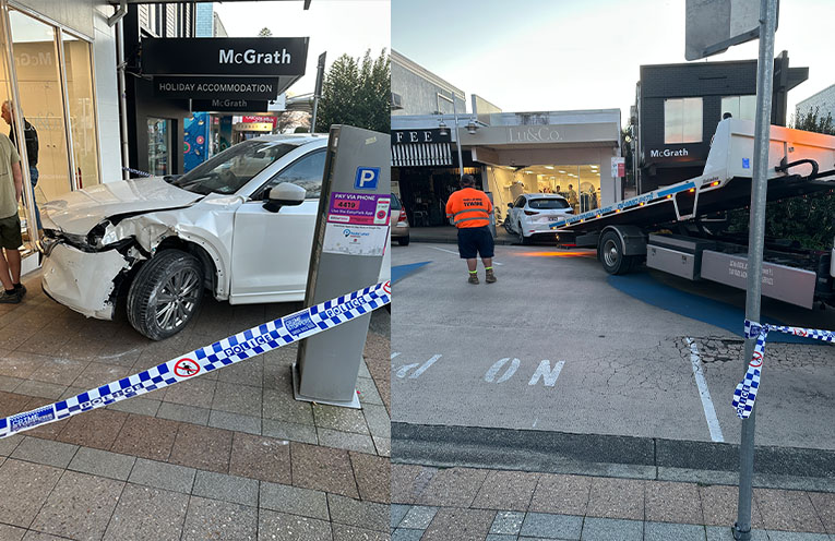 Car crashes into Nelson Bay boutique causing significant damage