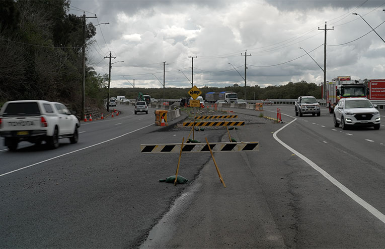 Progress on Hexham Straight as three-lane traffic opens in each direction