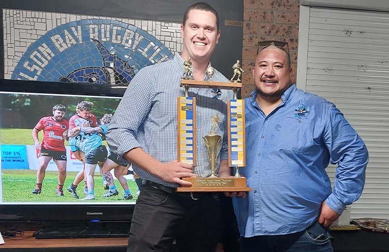 Top awards for Nelson Bay Gropers rugby stars Will Clark and Tash Harris