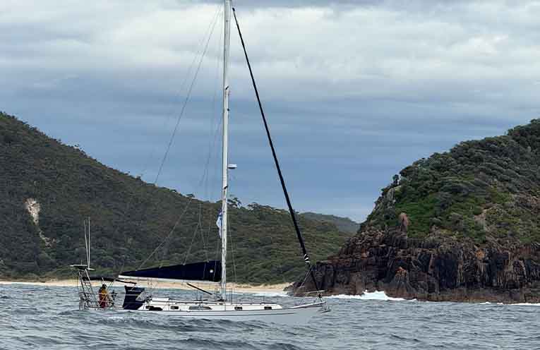 Emergency rescue after fire onboard yacht