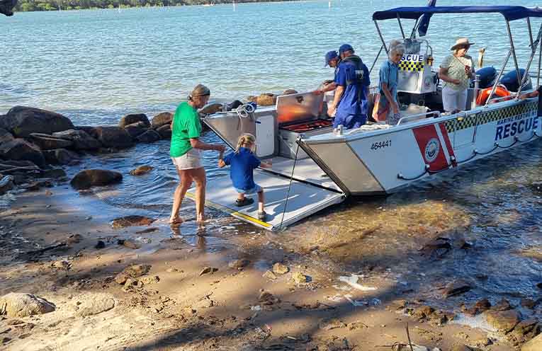 Bundabah the scene of (mock) Marine Rescue emergency