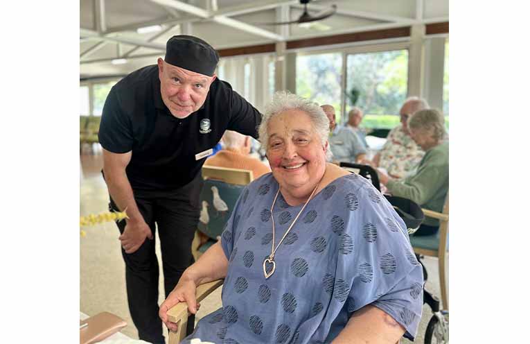 Head Chef Tommy Slowey and Harbourside resident Kerry Firkin.