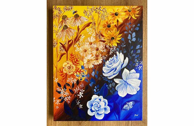 Melanie Webb’s 'Feminine Flora', acrylic on canvas.