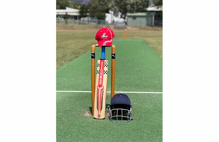 A symbolic tribute to fallen cricketer Ben Austin. Photo: Bowen Betts.