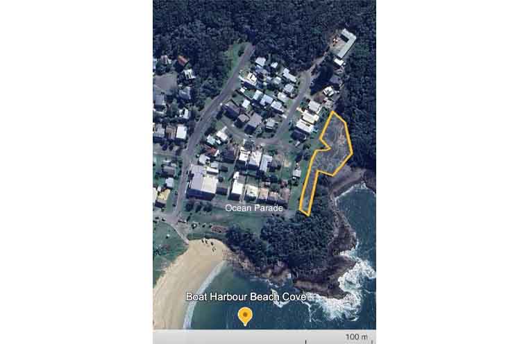 The potential rehabilitation area at the northward entrance is marked in yellow.