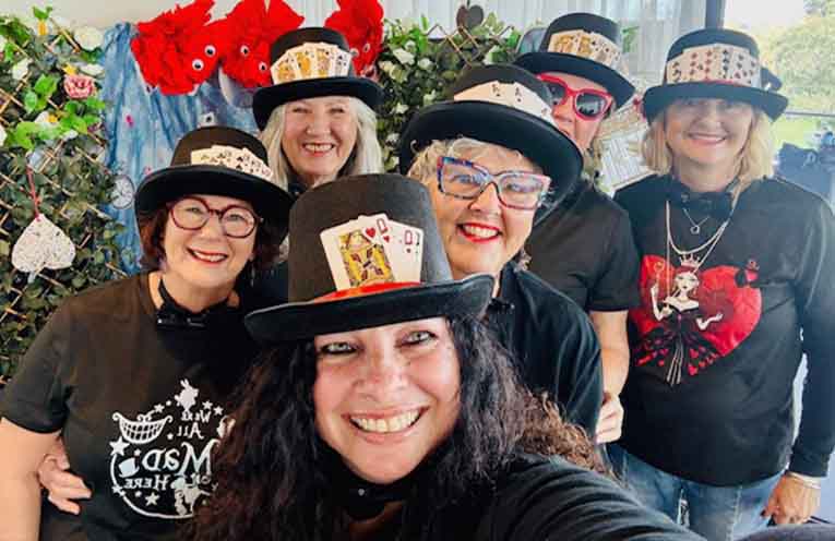 With fellow Queens of Heart at The Mad Hatter’s Tea Party fundraiser.