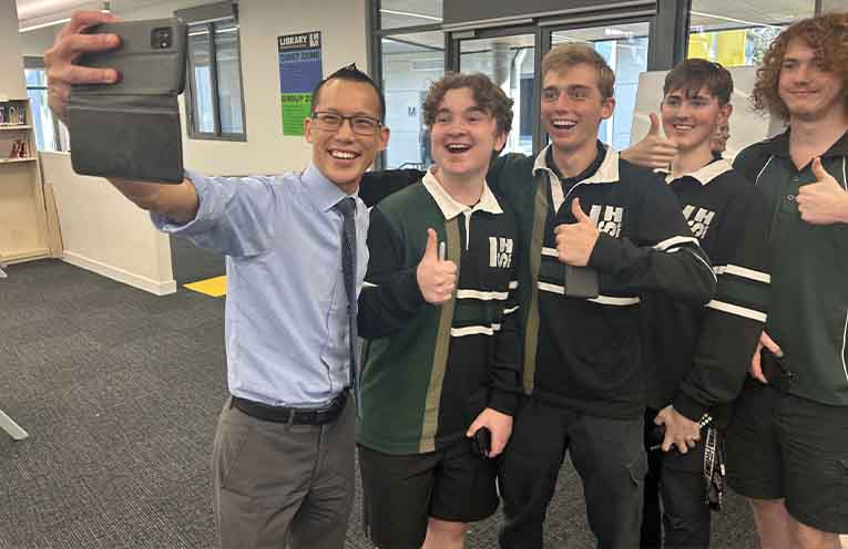 Maths star Eddie Woo inspires Irrawang High students