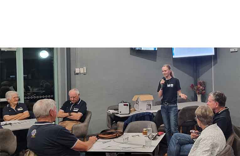 Tea Gardens Lions heard Deena’s award winning speech at their May meeting. Photo: Thomas O’Keefe.