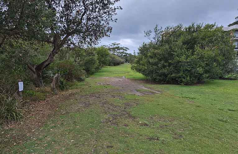 Part of the area near Harwood Avenue that will be converted into a concrete shared pathway. Photo: Nico Lombardo.