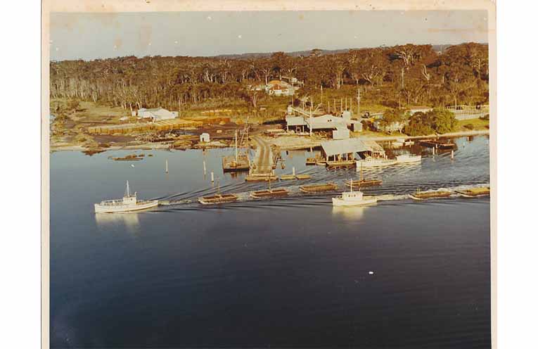 Oyster Cove with the Stella Maris hard at work. Photo: Supplied.