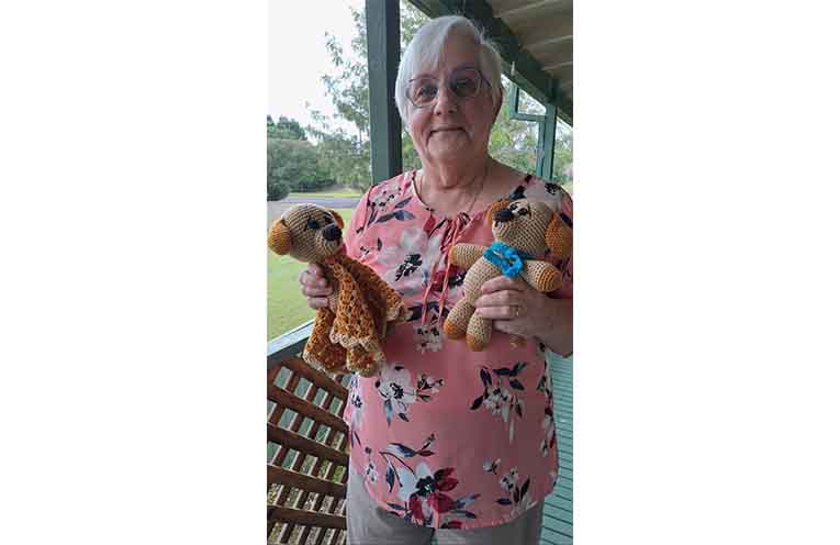 Wilma with her gifts of love.