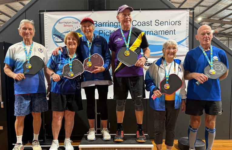 Evergreen pickleball rookies Val Mulhearn and Pam Wilson follow in daughters’ footsteps