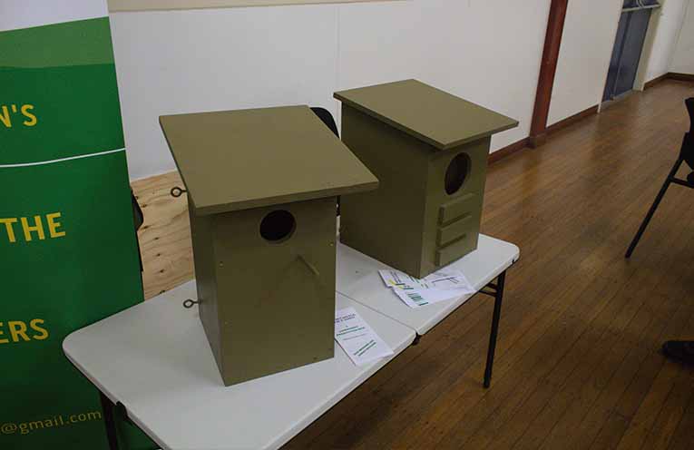 Possum and bird cages built by Newcastle Men’s Shed. Photo: Nico Lombardo.