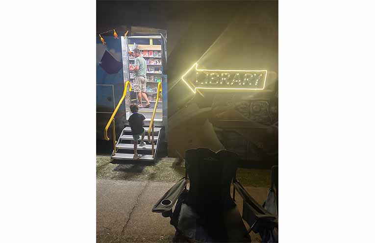 The Port Stephens Mobile Library was on display for locals to take a look. Photo: Althea Guinsberg.