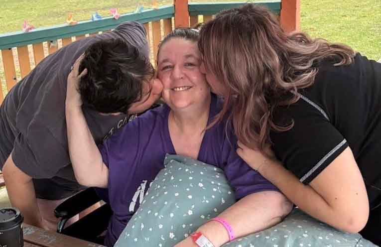 Kiralea at Rankin Park with her son, who lives with autism, and her daughter.