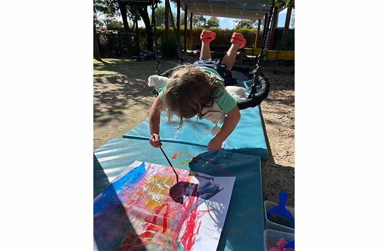 Creative ways the kids were encouraged to create and play with paint and colours. Photo: Salamander Early Education Centre.