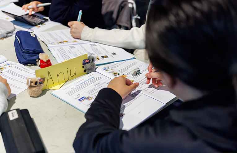 Japanese exchange students in the classroom. Photo: Medowie Christian School.