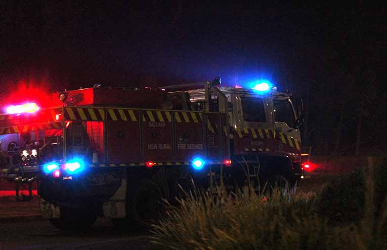 The Salt Ash Rural Fire Service truck. Photo: Ruby van de Wijgaart.