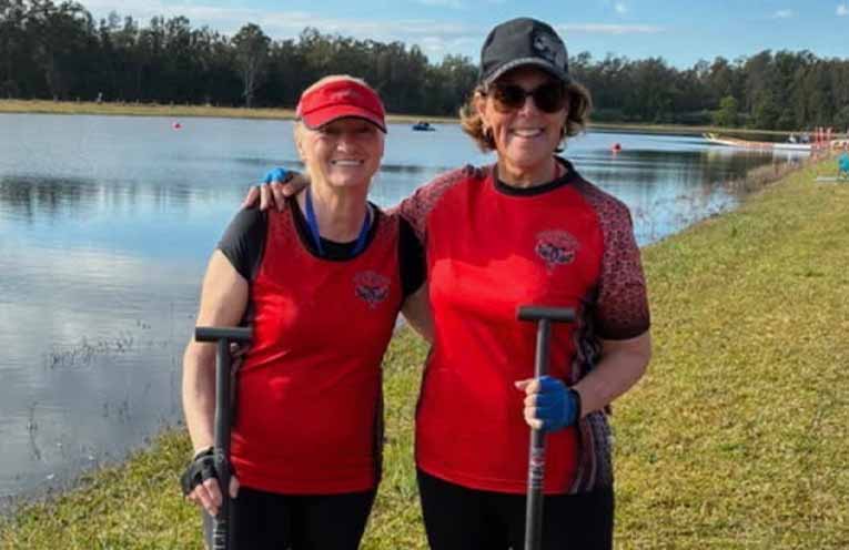 Successful dragon boat racing debuts for Port Stephens paddlers Debbie Berry and Annette Jeffrey