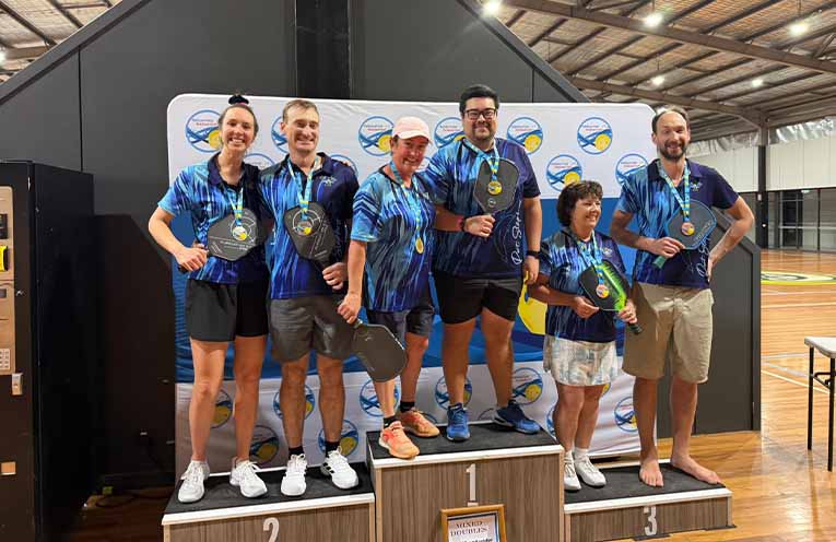 Pickleball double gold for Port Stephens legends John Grace and Santah Upneck-Nel