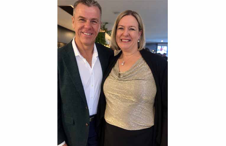Jupiter CEO Carol Simpson with her husband Gavin Simpson at the fundraising dinner. Photo: Althea Guinsberg.