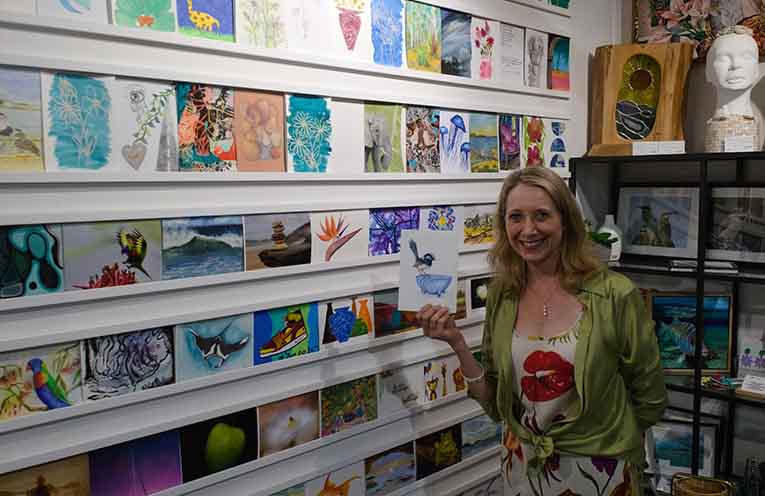 Artists from across Australia donated artwork to the exhibition. Photo: Nico Lombardo.