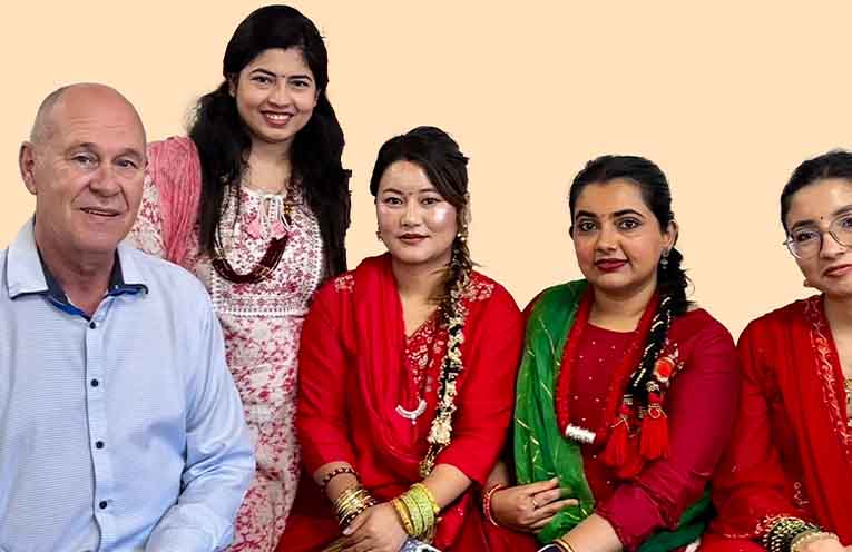 CEO, Paul Fitzpatrick with members of Harbourside’s Nepalese staff. Photo: Supplied.