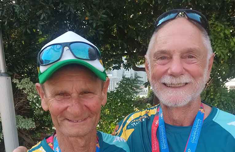 Gold medals for Corlette paddlers Tony Compton and Graham Blythman at World Outrigger Canoe sprint titles