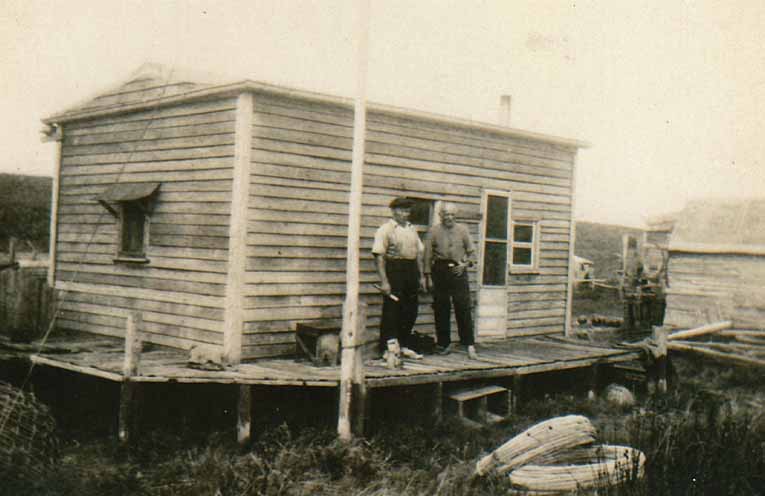 Jack Jensen, left, spent many hours with the Greek community on Broughton Island. Photo: Supplied by John Clarke.